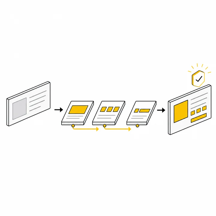A product moving through focused iterations toward a validated release
