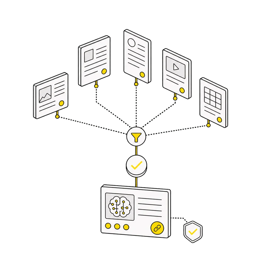 Several areas of expertise connecting into one trusted delivery system